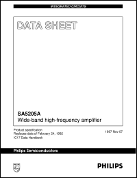 SA5205AN datasheet: Wide-band high-frequency amplifier SA5205AN