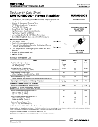 MURH860CT datasheet: SWITCHMODE power rectifier MURH860CT