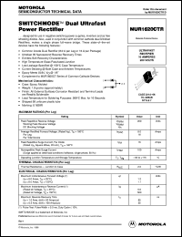 MUR1620CTR datasheet: SWITCHMODE  dual ultrafast power rectifier MUR1620CTR