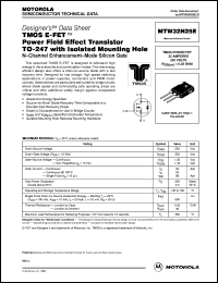 MTW32N25E datasheet: TMOS E-FET  power field effect transistor TO-247 with isolated mounting hole MTW32N25E