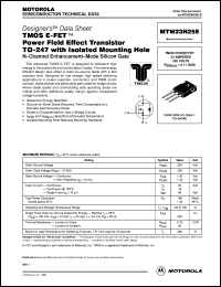 MTW23N25E datasheet: TMOS E-FET  power field effect transistor TO-247 with isolated mounting hole MTW23N25E