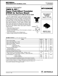 MTV32N20E datasheet: TMOS E-FET  power field effect transistor D3PAK for surface mount MTV32N20E