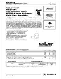 MTD3302 datasheet: HDTMOS single N-channel field effect transistor MTD3302