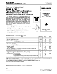 MTD6N10E datasheet: TMOS E-FET power field effect transistor  D2PAK for surface mount MTD6N10E