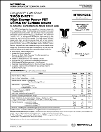 MTB9N25E datasheet: TMOS E-FET high energy power FET D2PAK for surface mount MTB9N25E