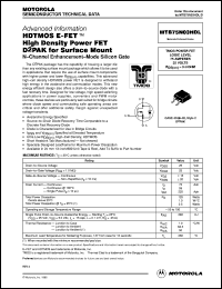 MTB75N03HDL datasheet: HDTMOS E-FET high density power FET D2PAK for surface mount MTB75N03HDL