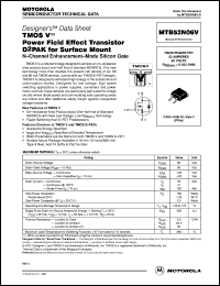 MTB52N06V datasheet: TMOS V power field effect transistor D2PAK for surface mount MTB52N06V