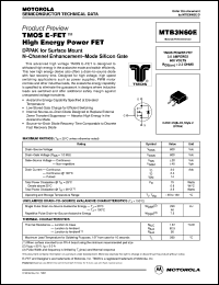 MTB3N60E datasheet: TMOS E-FET high energy power FET D2PAK for surface mount MTB3N60E