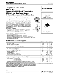 MTB15N06V datasheet: TMOS V power field effect transistor MTB15N06V