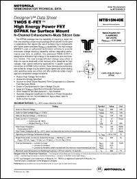 MTB10N40E datasheet: TMOS E-FET high energy power FET MTB10N40E