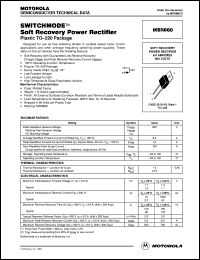 MSR860 datasheet: Switchmode soft recovery power rectifier MSR860