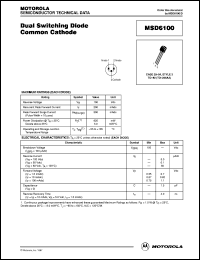 MSD6100 datasheet: Dual switching diode common cathode MSD6100