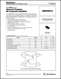 MRFIC0916 datasheet: General purpose RF cascode amplifier MRFIC0916