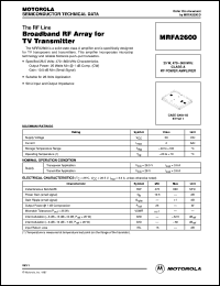 MRFA2600 datasheet: Broadband RF array MRFA2600