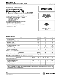 MRF9745T1 datasheet: Silicon lateral FET MRF9745T1