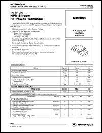 MRF898 datasheet: NPN silicon RF  power transistor MRF898