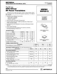 MRF891 datasheet: NPN silicon RF  power transistor MRF891