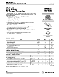MRF858 datasheet: NPN silicon RF  power transistor MRF858