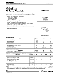 MRF842 datasheet: NPN silicon RF  power transistor MRF842