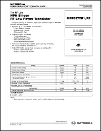 MRF8372R1 datasheet: NPN silicon RF low power transistor MRF8372R1