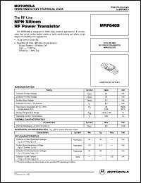 MRF6409 datasheet: NPN silicon RF power transistor MRF6409