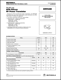 MRF6408 datasheet: NPN silicon RF power transistor MRF6408