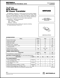 MRF6402 datasheet: NPN silicon RF power transistor MRF6402