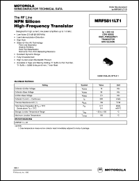 MRF5811LT1 datasheet: NPN silicon high-frequency transistor MRF5811LT1