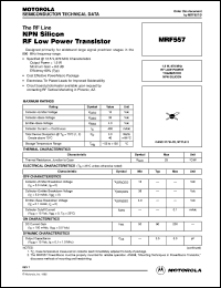 MRF557 datasheet: NPN silicon RF low power transistor MRF557