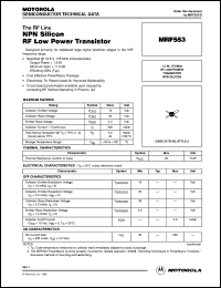 MRF553 datasheet: NPN silicon RF low power transistor MRF553
