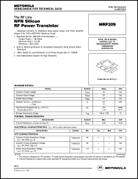 MRF329 datasheet: NPN silicon RF power transistor MRF329