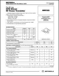 MRF325 datasheet: NPN silicon RF power transistor MRF325
