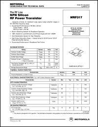 MRF317 datasheet: NPN silicon RF power transistor MRF317