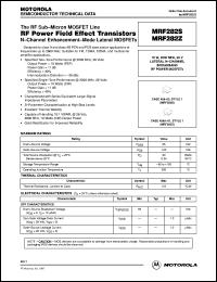 MRF282Z datasheet: RF power field-effect transistor MRF282Z