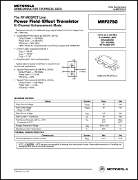 MRF275G datasheet: Power field-effect transistor MRF275G