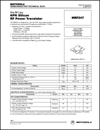 MRF247 datasheet: NPN silicon RF power transistor MRF247