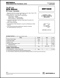 MRF16030 datasheet: NPN silicon MRF16030