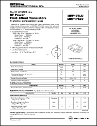 MRF175LV datasheet: RF power field effect transistor MRF175LV