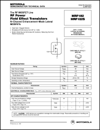 MRF182 datasheet: RF power field effect transistor MRF182