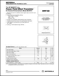 MRF160 datasheet: Power field effect transistor MRF160