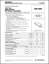 MRF15090 datasheet: NPN silicon RF power bipolar transistor MRF15090