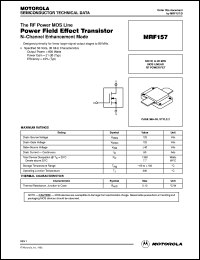 MRF157 datasheet: RF power field-effect transistor MRF157