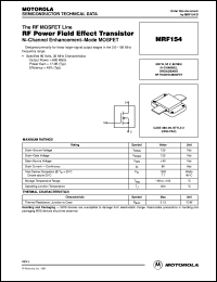 MRF154 datasheet: RF power field-effect transistor MRF154