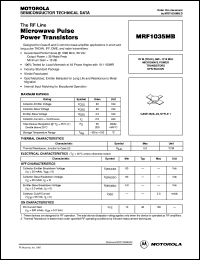 MRF1035MB datasheet: Microwave pulse power transistor MRF1035MB