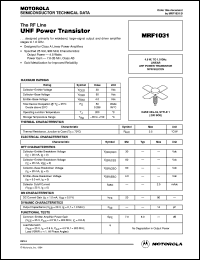 MRF1031 datasheet: VHF power transistor MRF1031