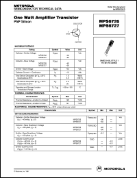 MPS6727 datasheet: One watt amplifier transistor MPS6727