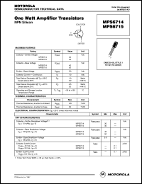 MPS6715 datasheet: One watt amplifier transistor MPS6715