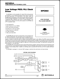 MPC992FA datasheet: Low voltage PECL PLL clock driver MPC992FA