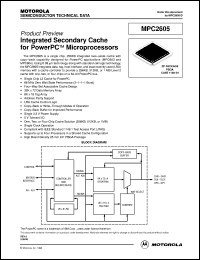 MPC2605ZP66R datasheet: Integrated secondary cache MPC2605ZP66R