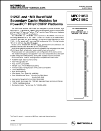 MPC2106C datasheet: 256KB and 1MB burstRAM secondary cache module MPC2106C